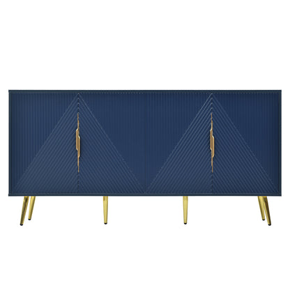 U_STYLE Stylish Sideboard with Wave Geometric Design, Conical Legs, Adjustable, Suitable for Study, Entryway and Living Room