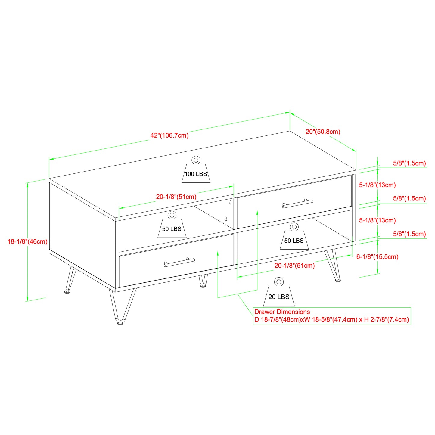 Modern Hairpin-Leg Coffee Table – Dark Walnut