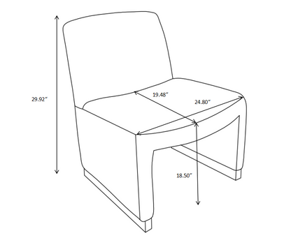 Comfy Accent Chair, Upholstered Slipper Chair, Armless Chair with Wood Legs and Soft Fabric for Living Room, Bedroom, White