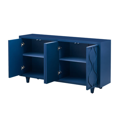 U_STYLE Stylish Storage Cabinet Sideboard Wooden Cabinet with Embossed Curved Doors,Suitable for Living Rooms, Entrance and Study Rooms