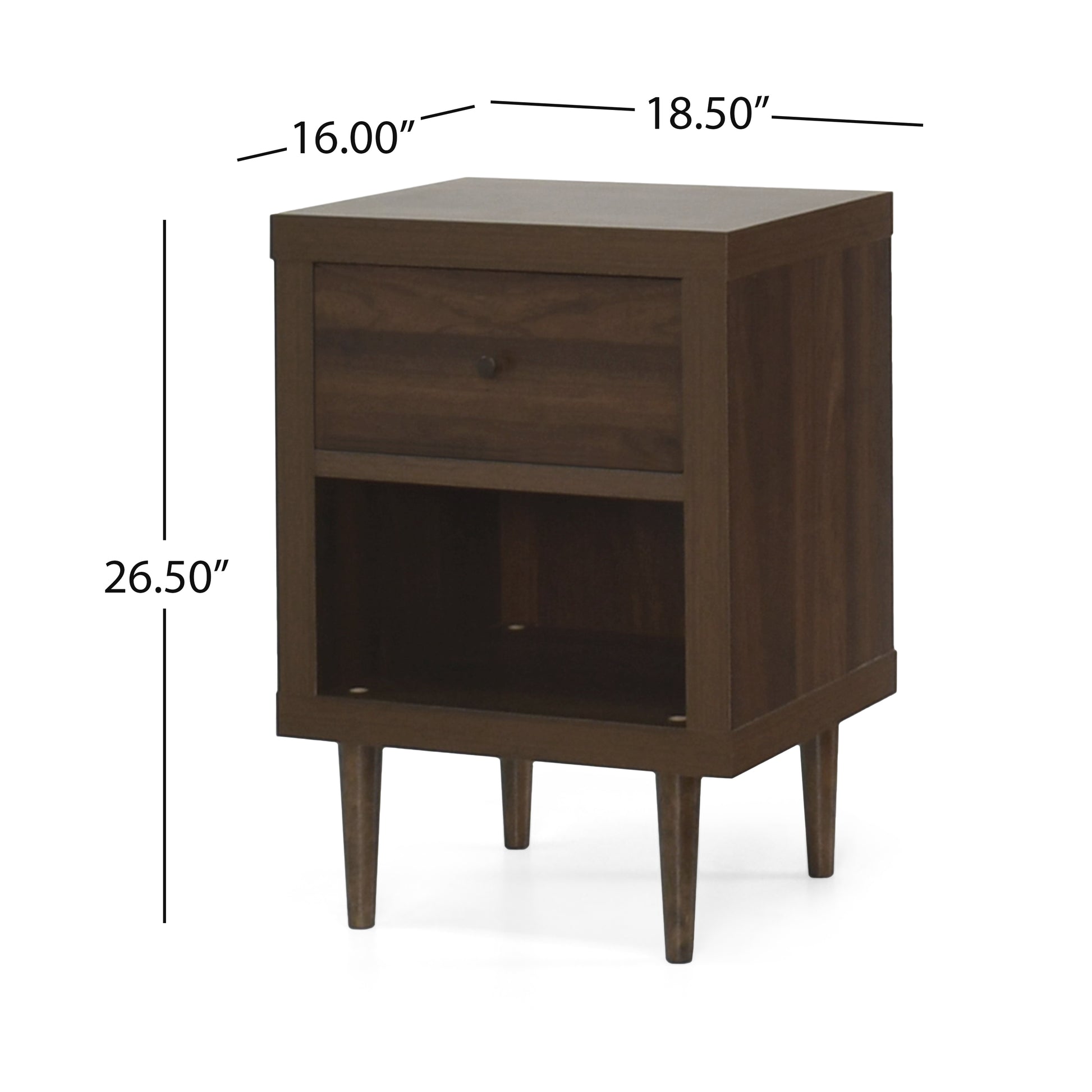 Ashley Modern Nightstand 1-Drawer, Bedside Table