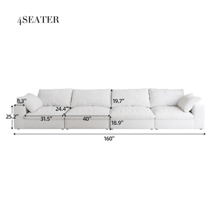 Cloud Modular Sectional Sofa with Storage Ottomans, Down Filled Comfort for Living Room