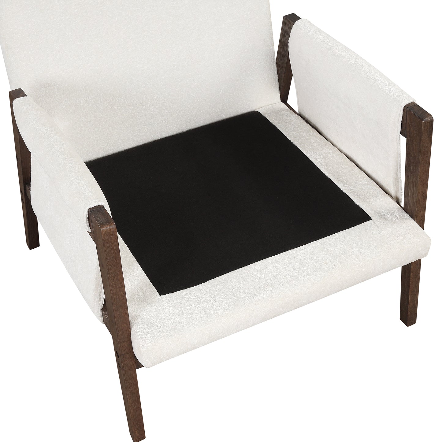 Kelly Mid-Century Modern Velvet Accent Armchair, White