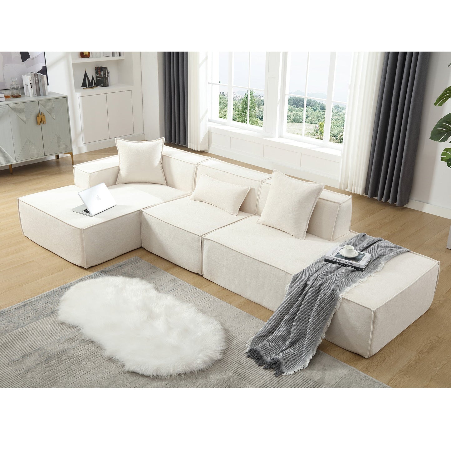 Modular Cloud Sofa Sectional, Free Combination, L-shaped