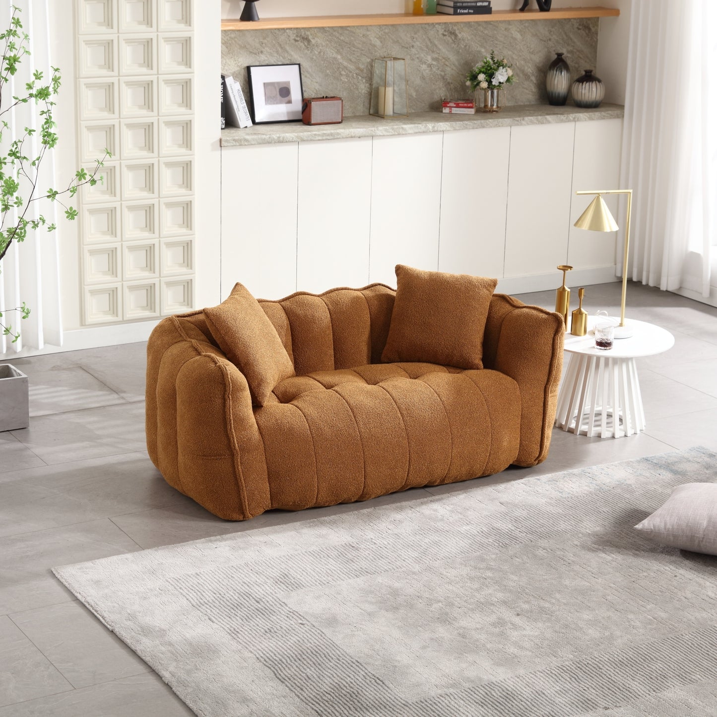 Soft beanbag chair with high resilience foam core for two people. The comfortable square recliner sofa is ideal for family members and friends engaged in games, reading, watching TV