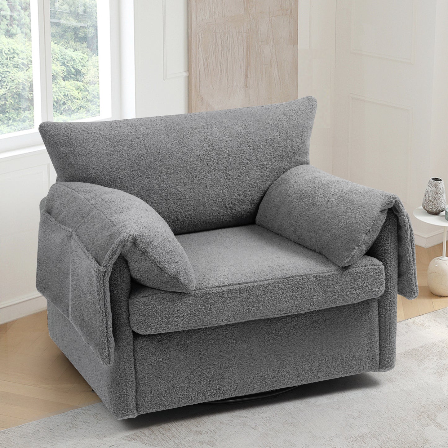 Oversized Swivel Armchair - Modern Swivel Accent Chair & Single Sofa Lounge,Comfortable Seating for Living Room & Bedroom