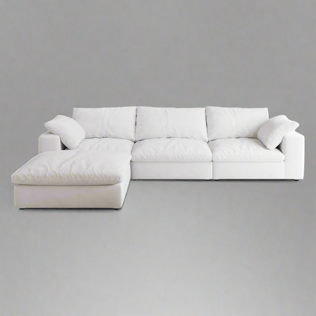 Cloud Modular Sectional Sofa with Storage Ottomans, Down Filled Comfort