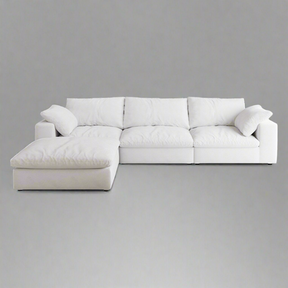 Cloud Modular Sectional Sofa with Storage Ottomans, Down Filled Comfort