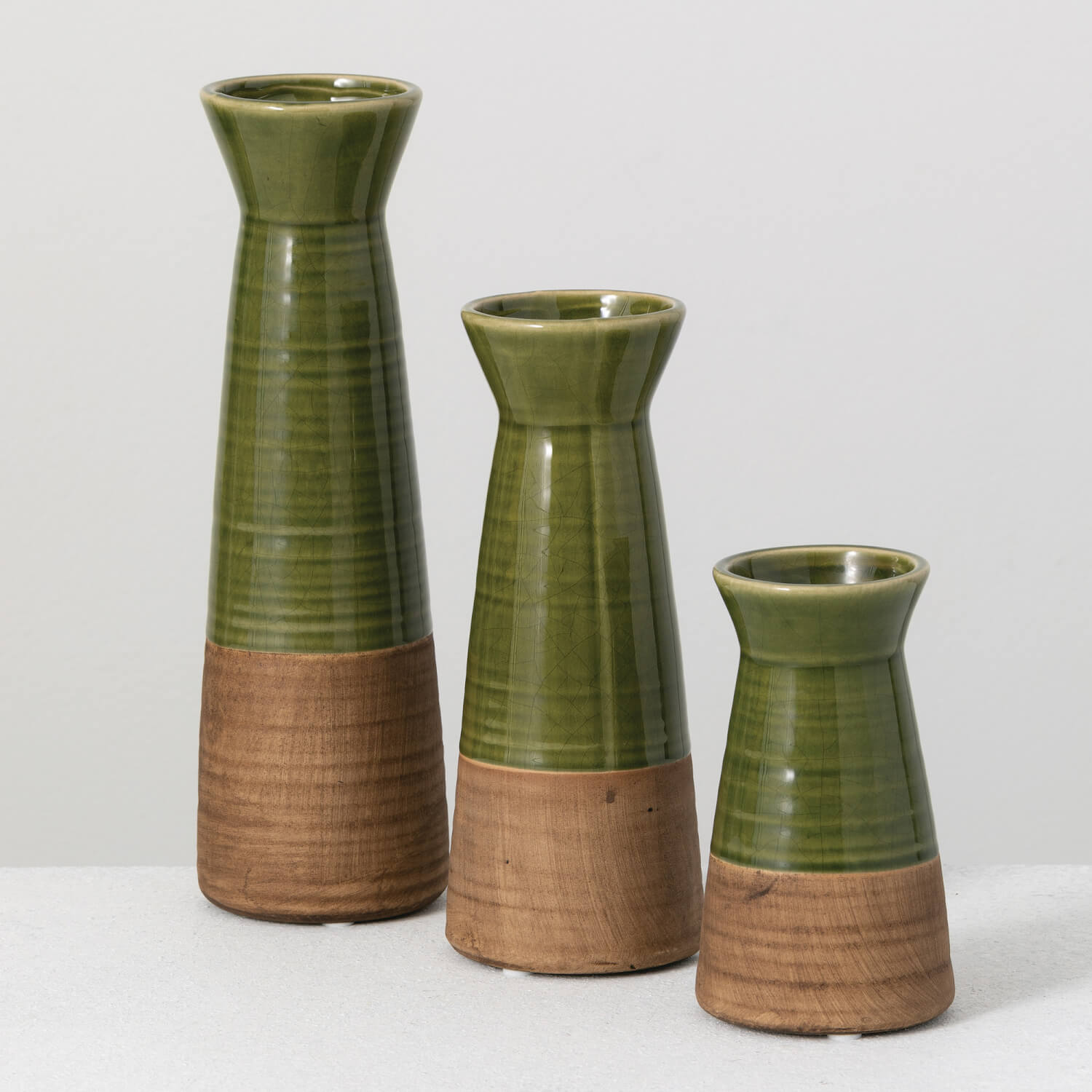 Two Toned Ceramic Bud Vase Set