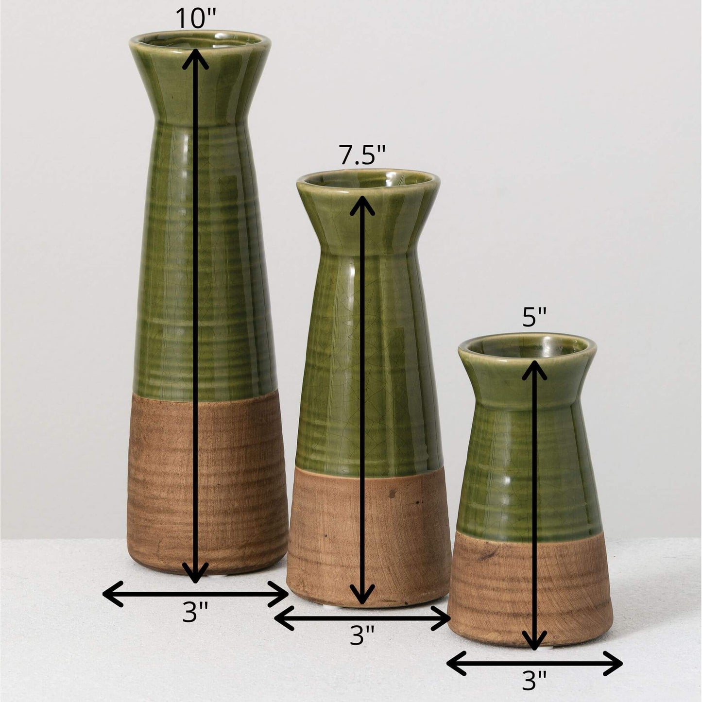 Two Toned Ceramic Bud Vase Set