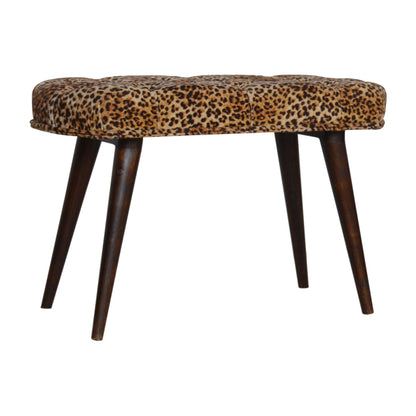 Leopard Print Deep Button Bench