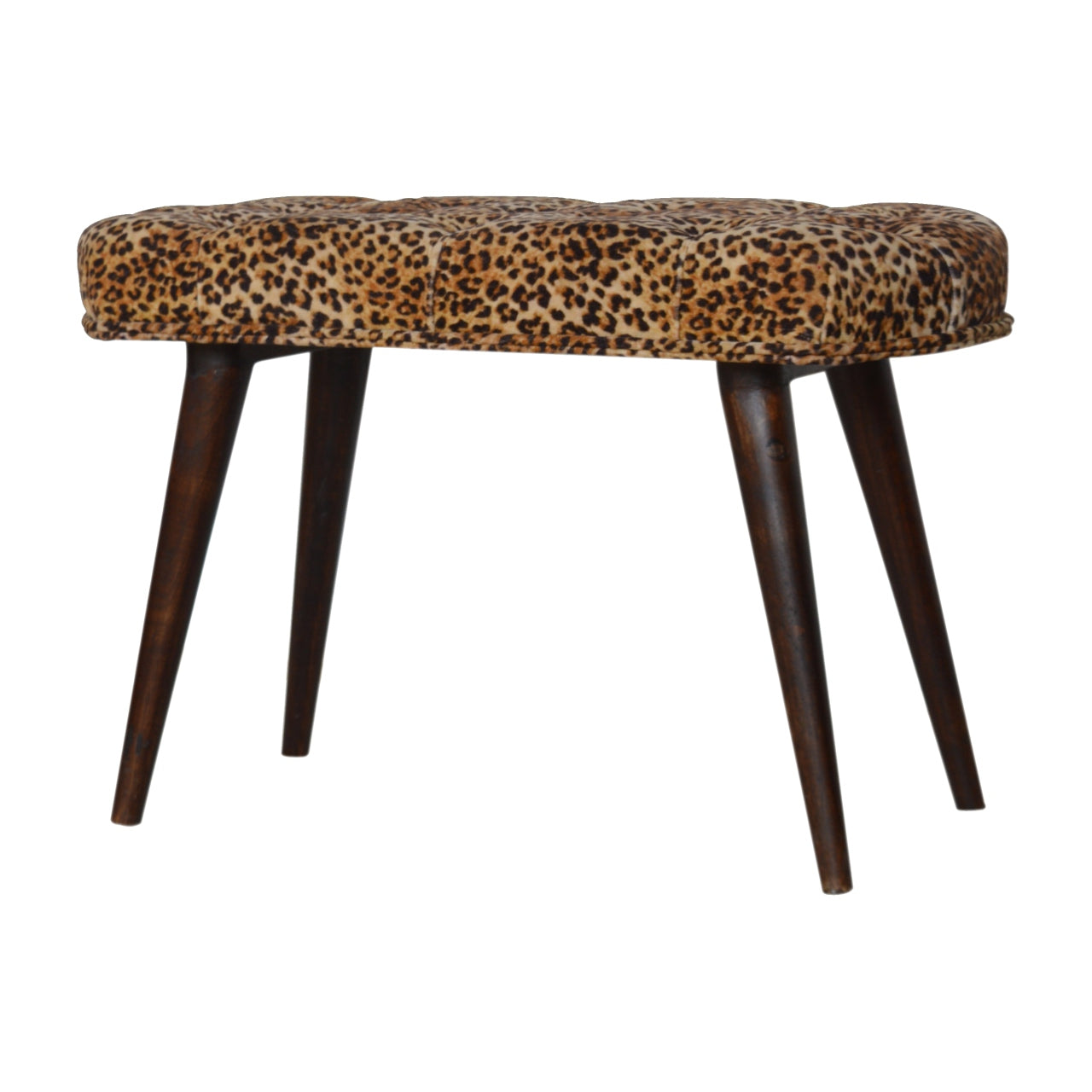 Leopard Print Deep Button Bench