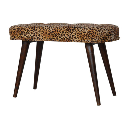 Leopard Print Deep Button Bench