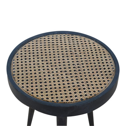 Carbon Black Rattan End Table