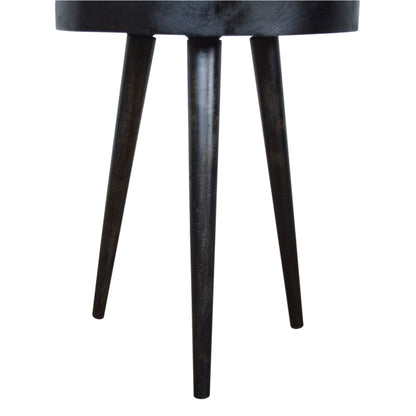 Carbon Black Rattan End Table