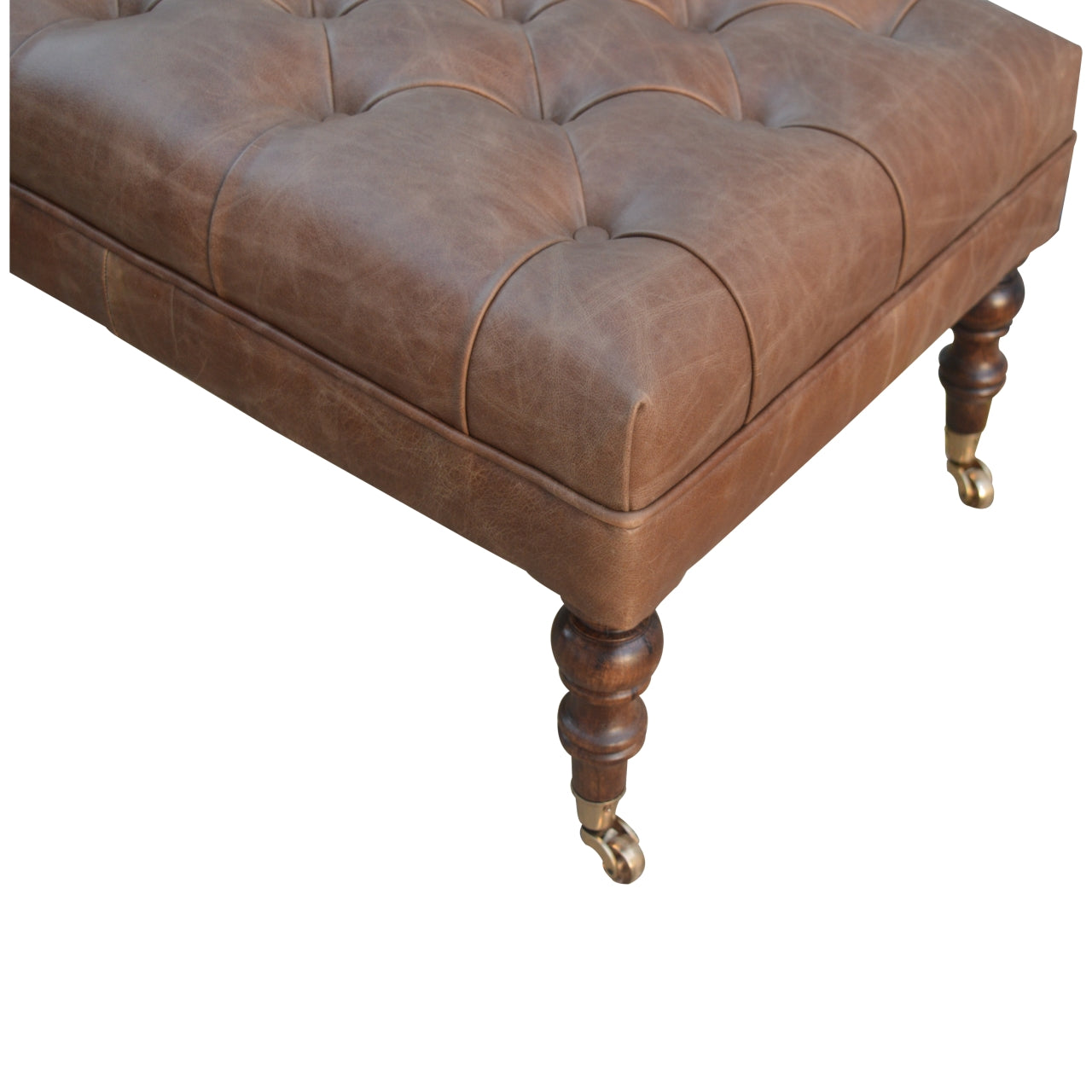 Buffalo Leather Ottoman