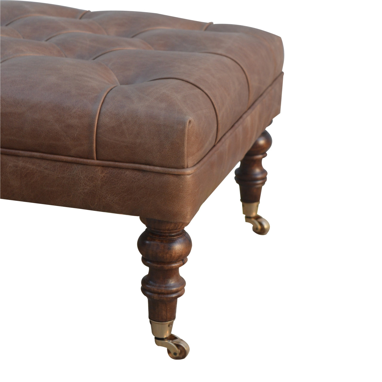 Buffalo Leather Ottoman