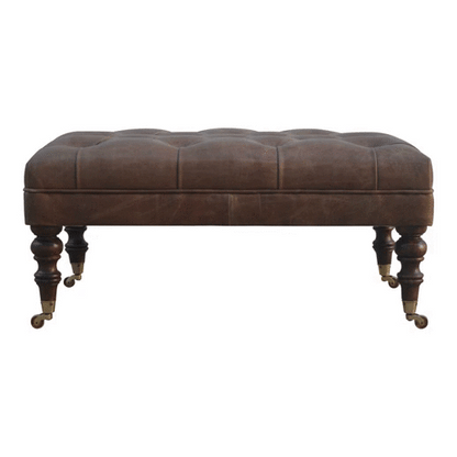 Buffalo Leather Ottoman