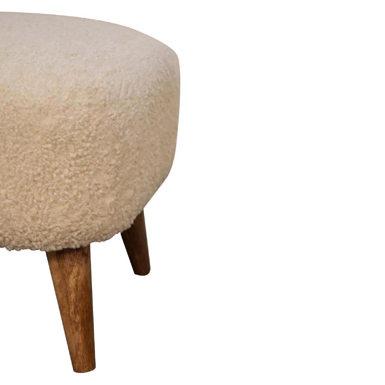 Juniper Boucle Cream Square Footstool