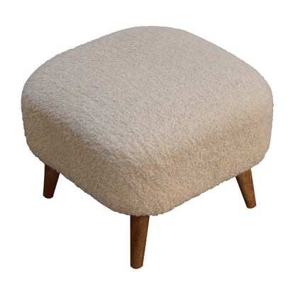 Juniper Boucle Cream Square Footstool