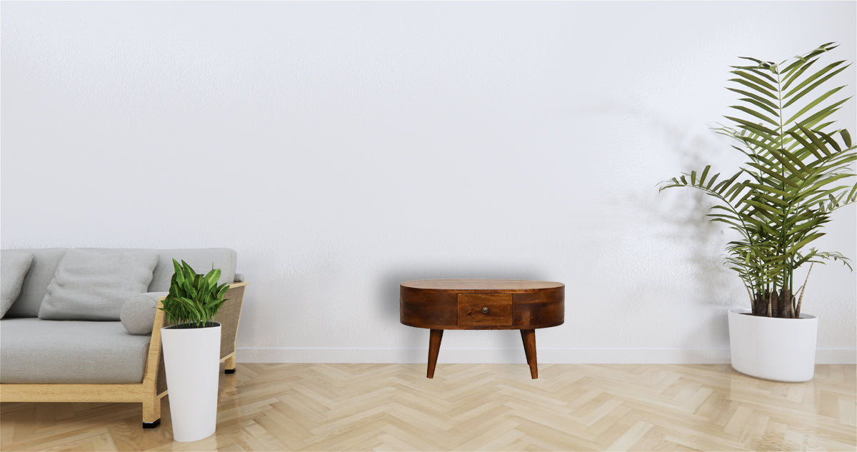 Mini Chestnut Rounded Coffee Table