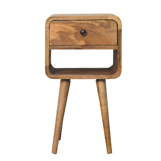 Karla Mini Oak Curved Bedside Table