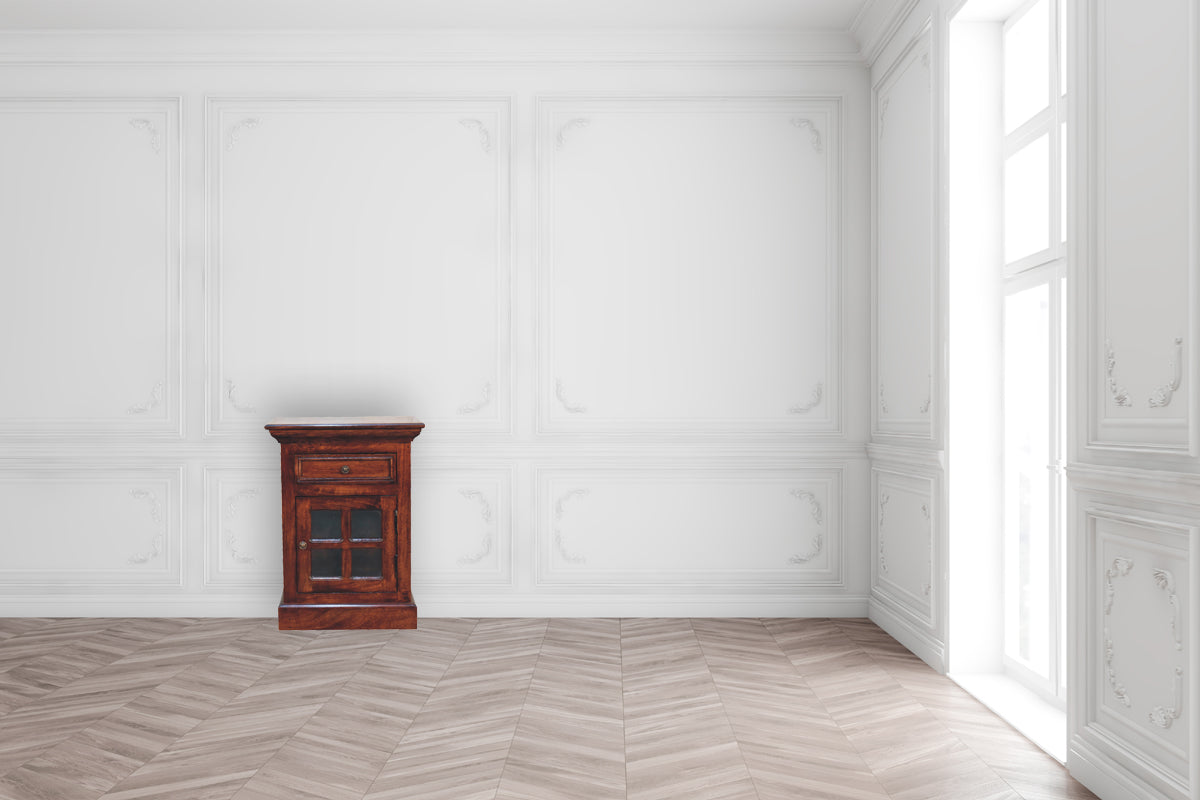 Cherry Bedside with Glazed Door