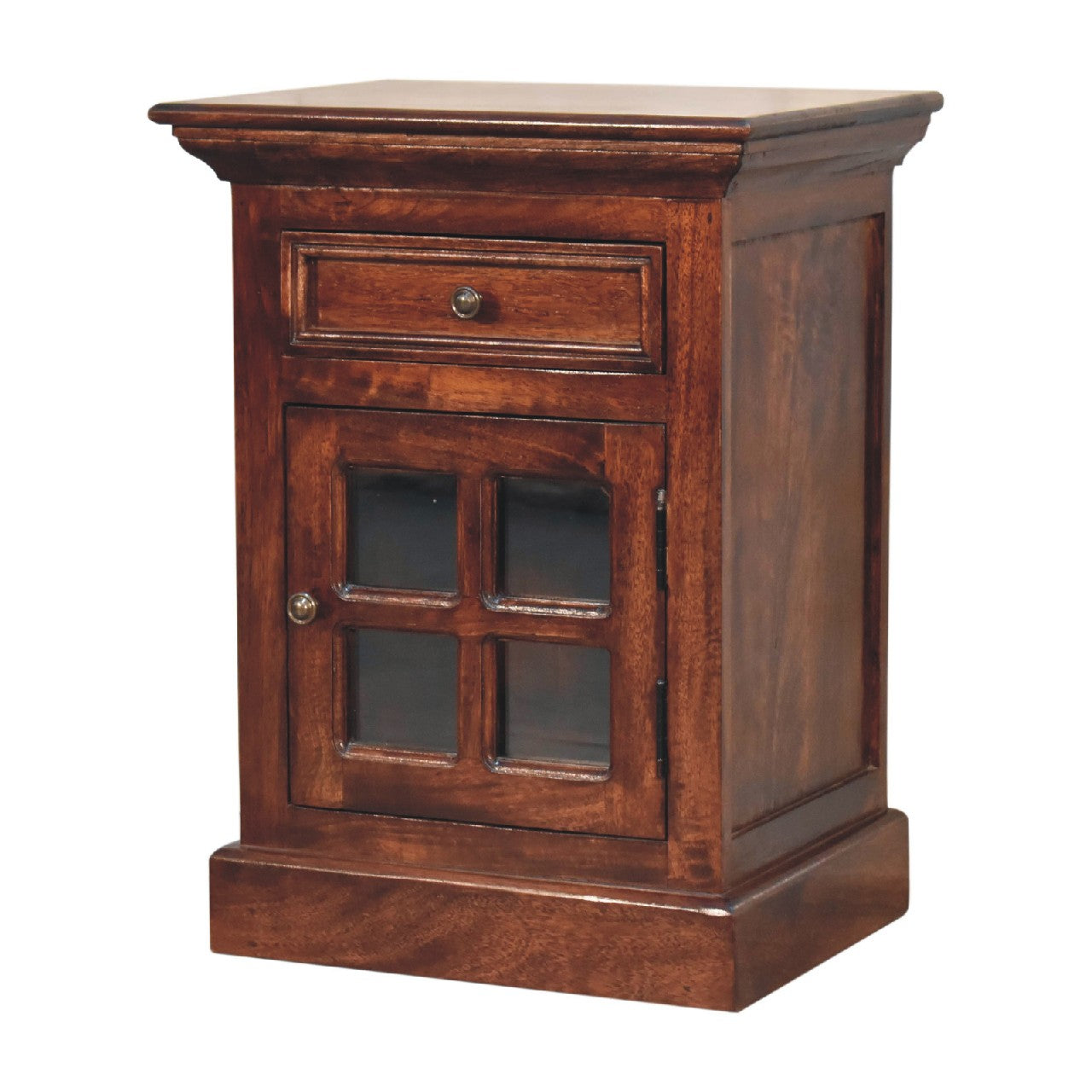 Cherry Bedside with Glazed Door