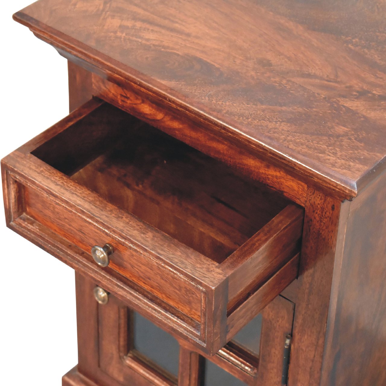 Cherry Bedside with Glazed Door