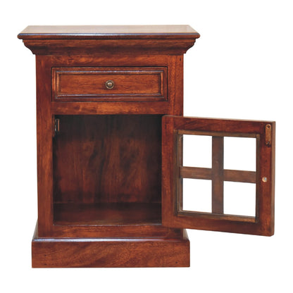 Cherry Bedside with Glazed Door