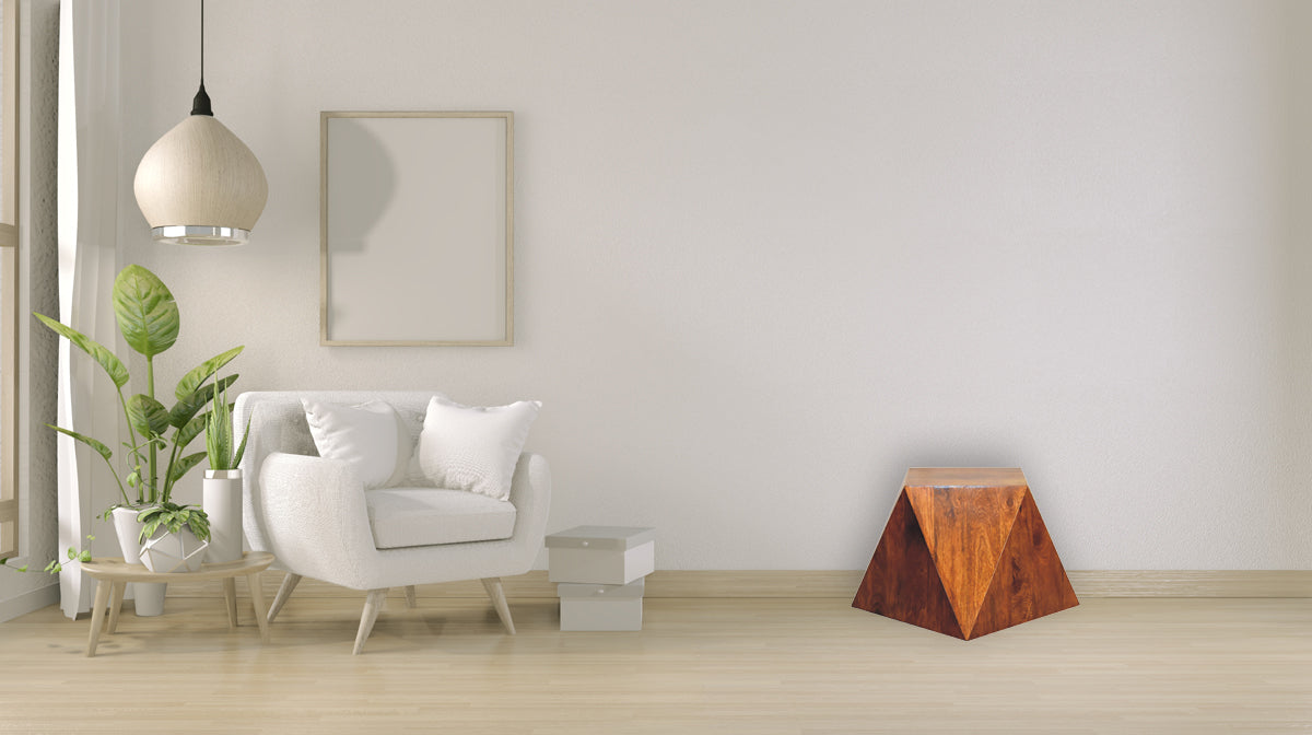 Chestnut Abstract End Table