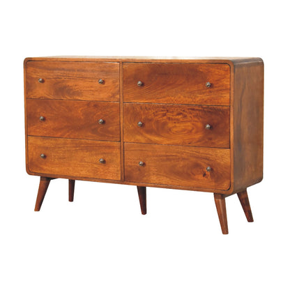 Large Curved Chestnut Chest