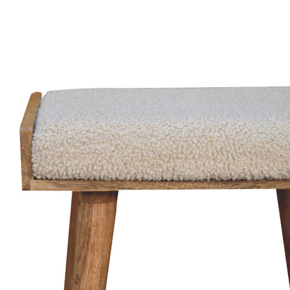 Juniper Boucle Cream Tray Style Footstool