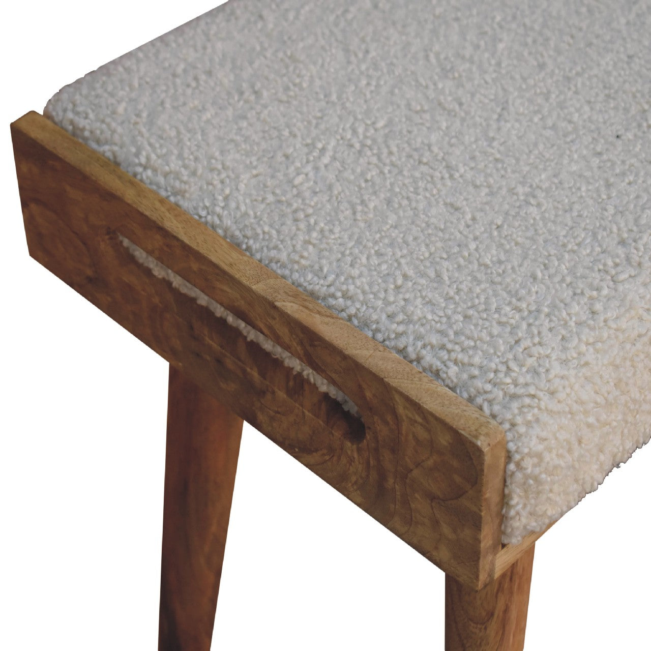 Juniper Boucle Cream Tray Style Footstool