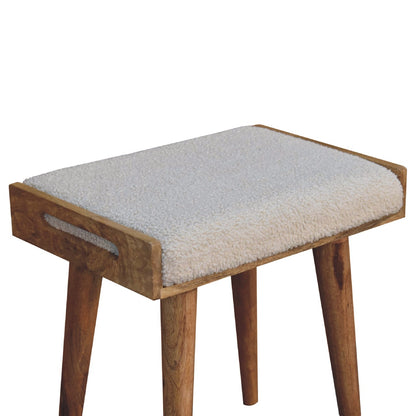 Juniper Boucle Cream Tray Style Footstool