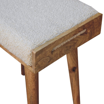 Juniper Boucle Cream Tray Style Footstool