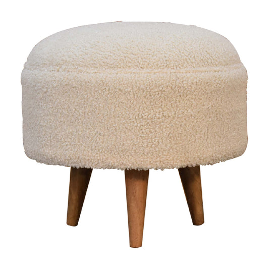 Juniper Cream Boucle Rounded Footstool