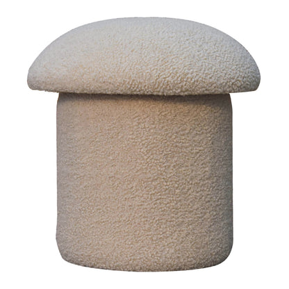 Juniper Cream Boucle Mushroom Footstool