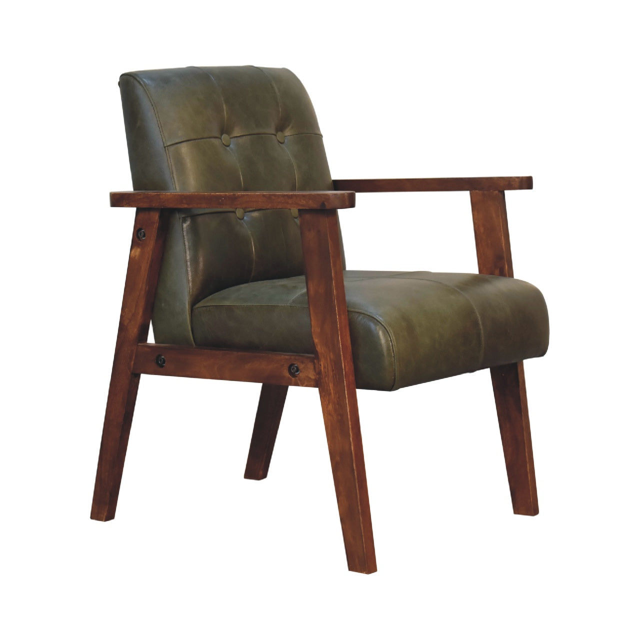 Olive Buffalo Leather Chair