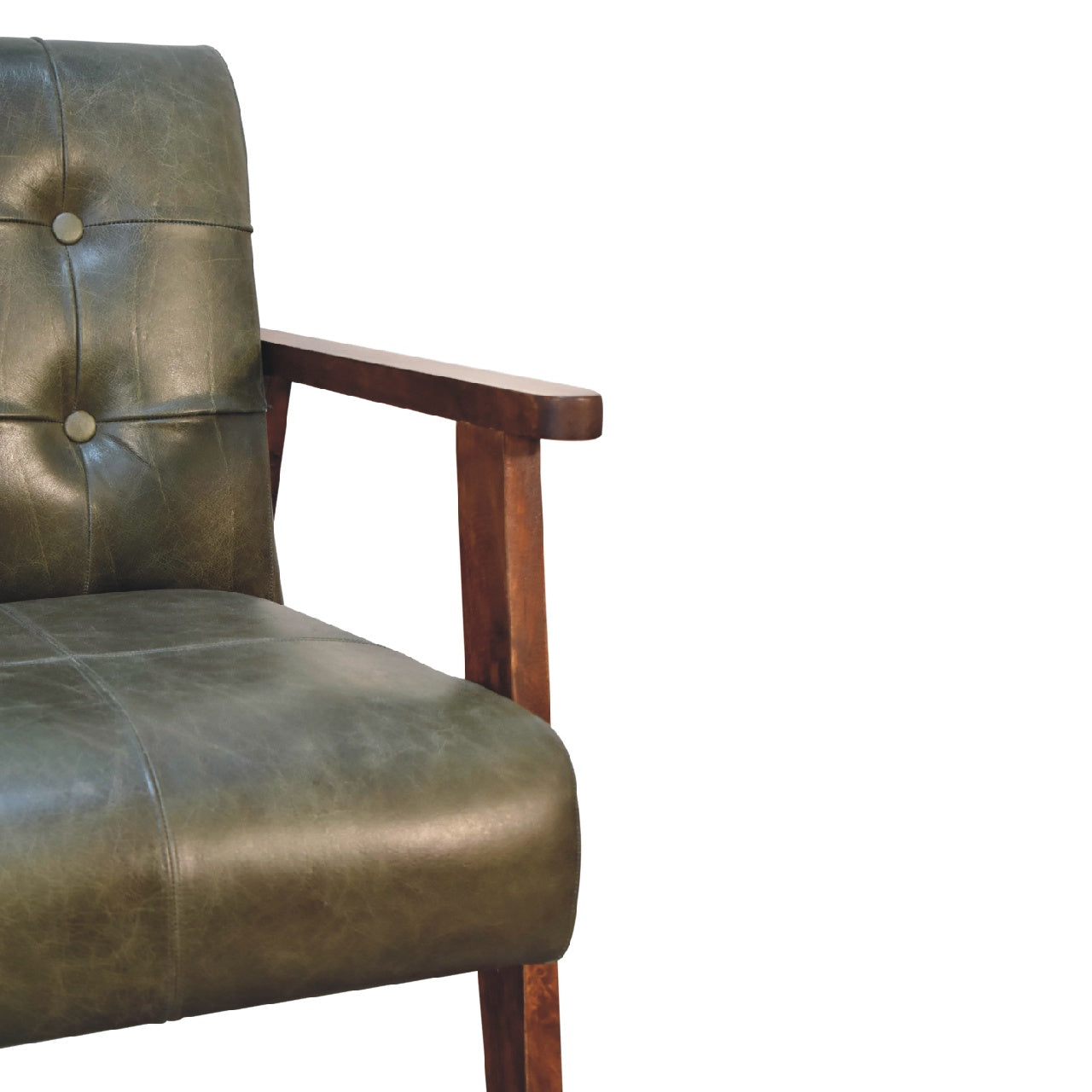 Olive Buffalo Leather Chair