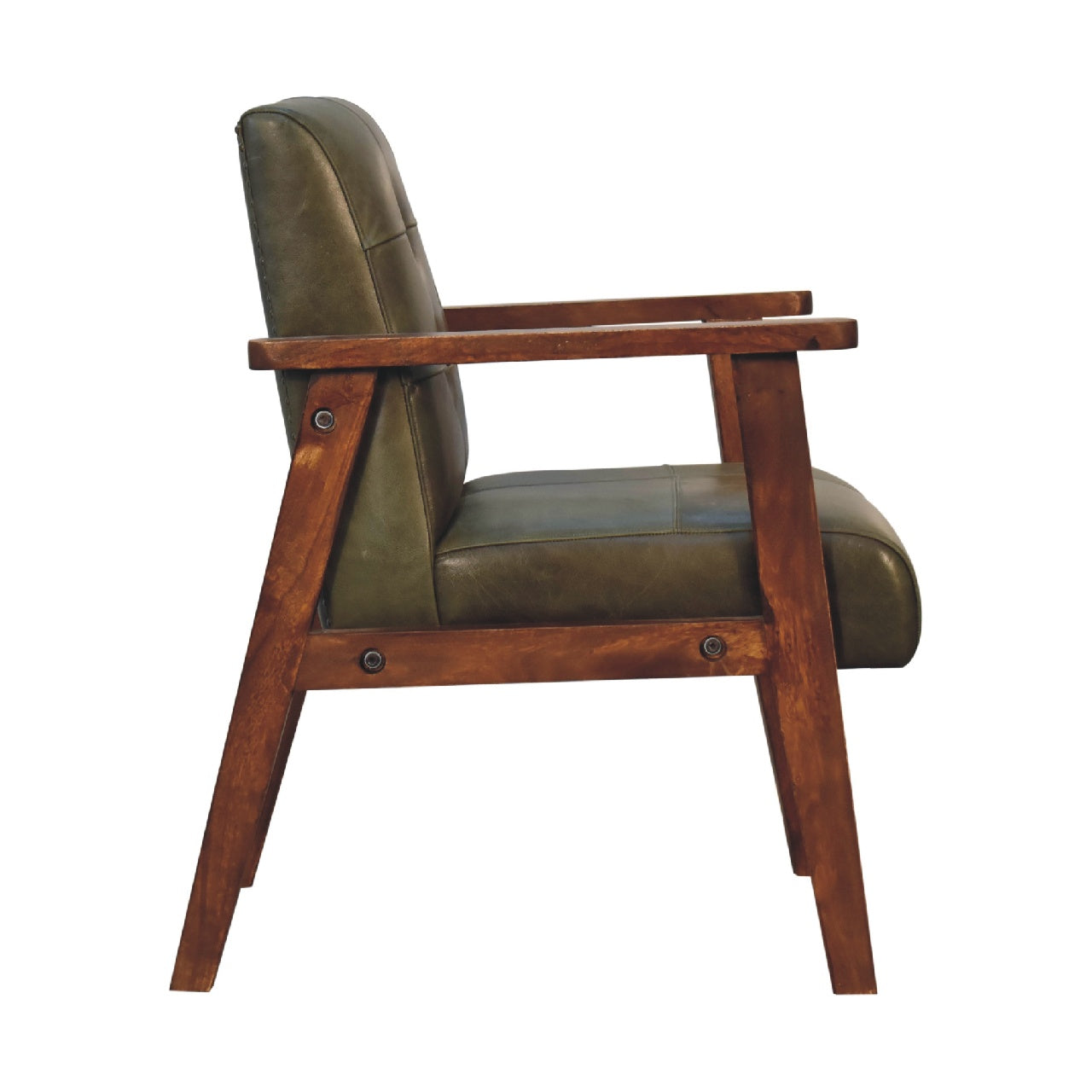 Olive Buffalo Leather Chair