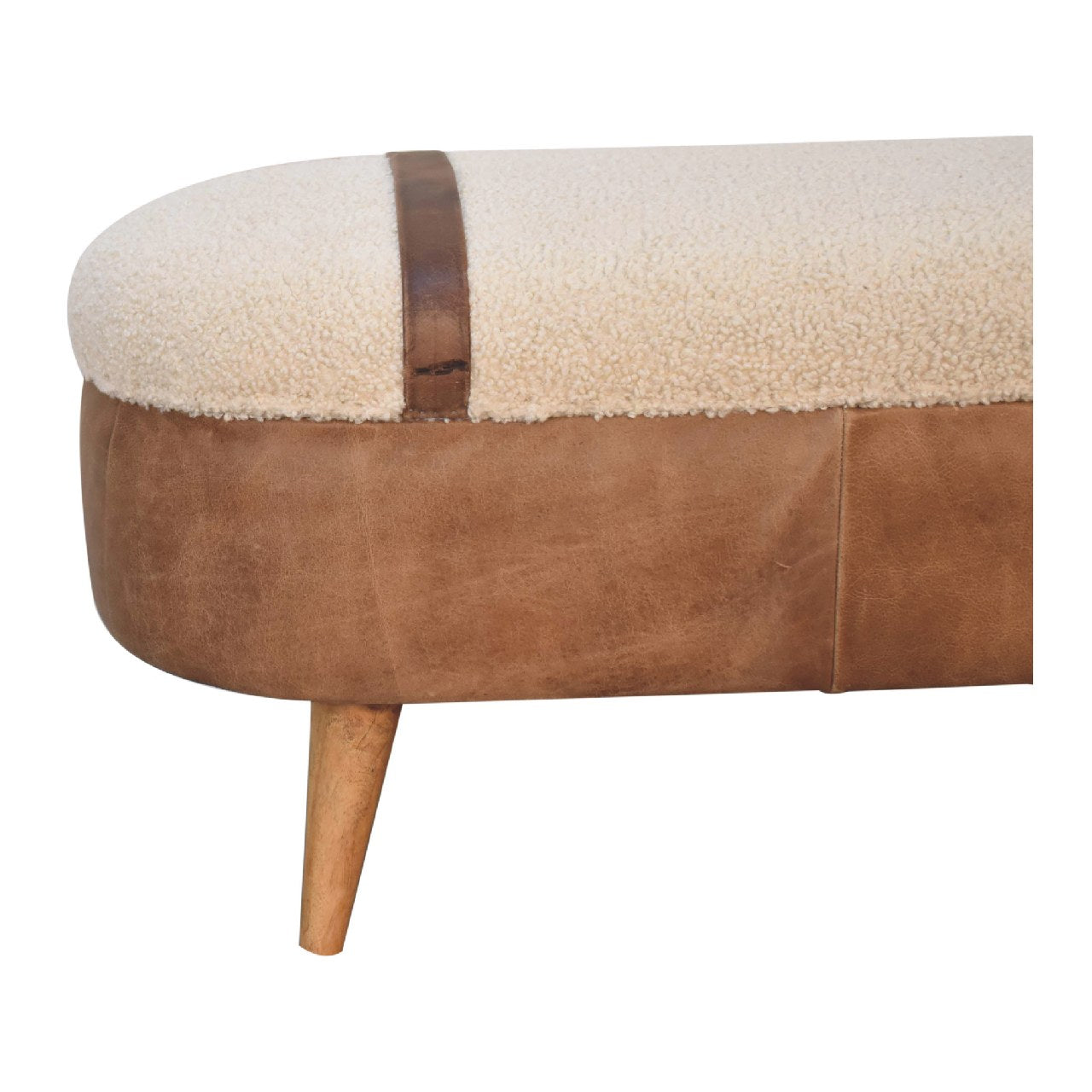 Tan Buffalo Boucle Nordic Bench