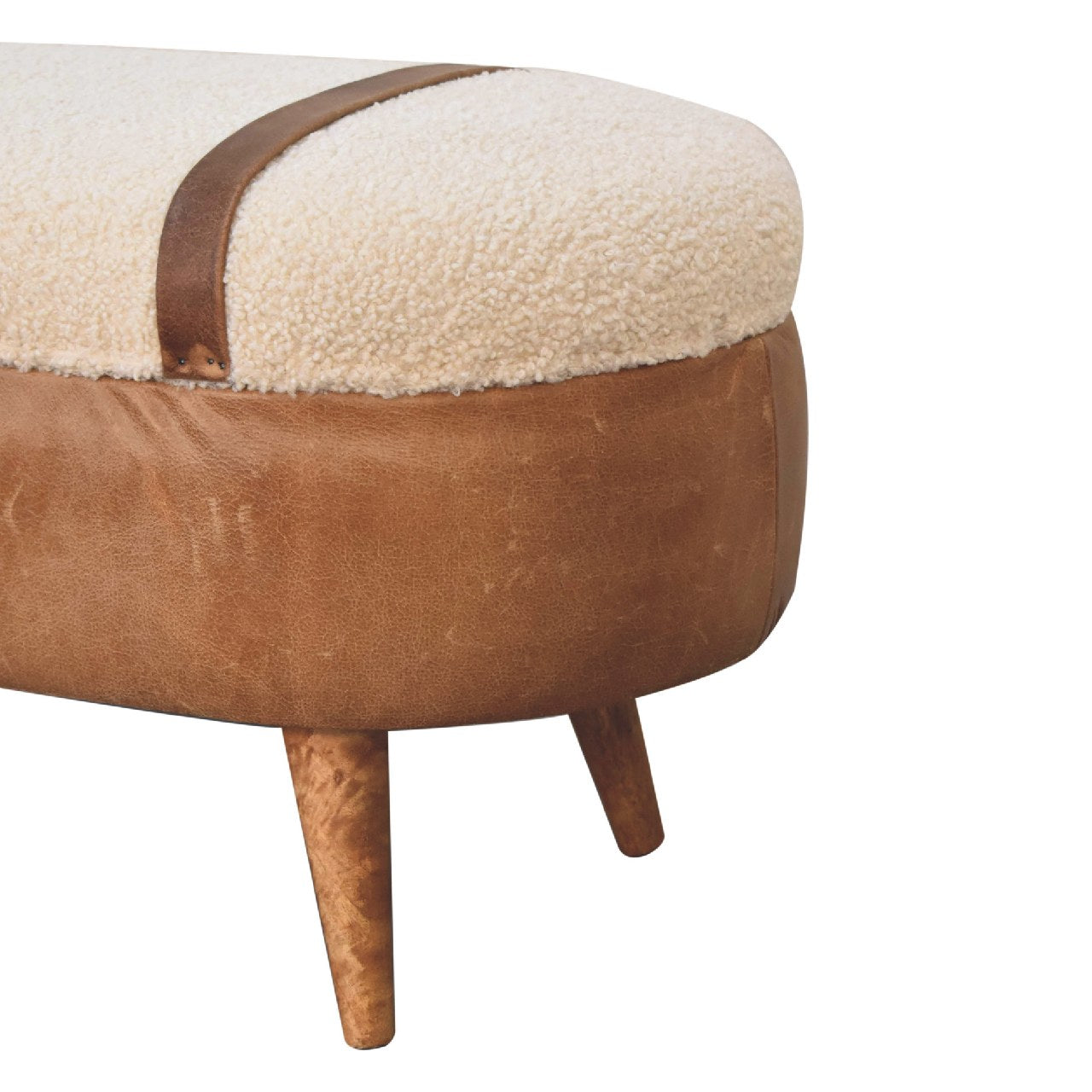 Tan Buffalo Boucle Nordic Bench