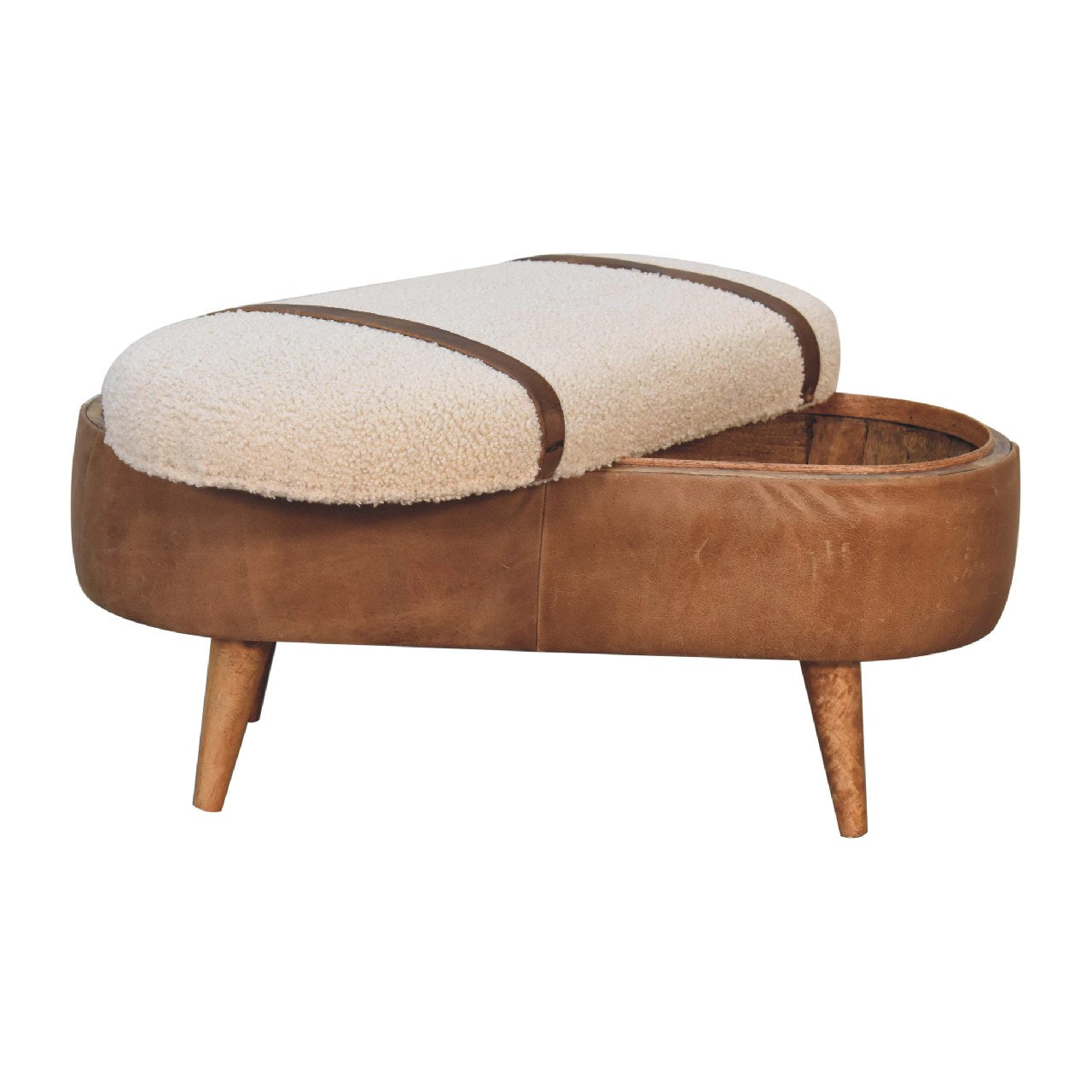 Tan Buffalo Boucle Nordic Bench