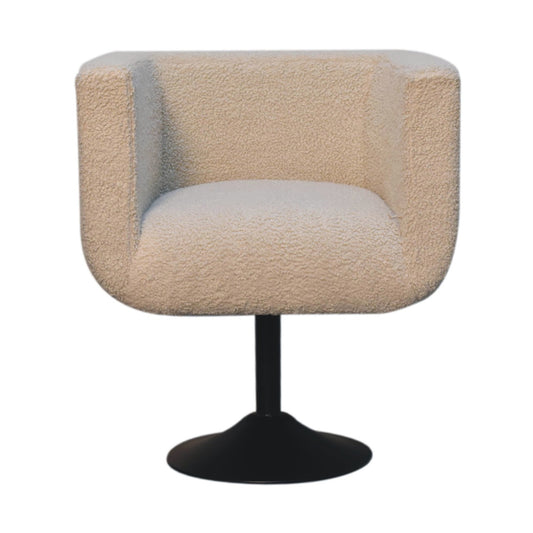 Juniper Cream Boucle Swivel Chair