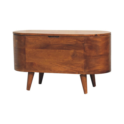 Chestnut Rounded Lid up Blanket Box