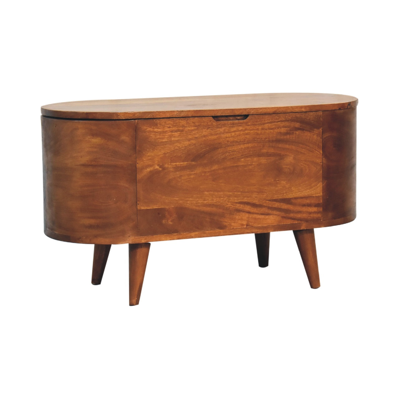 Chestnut Rounded Lid up Blanket Box