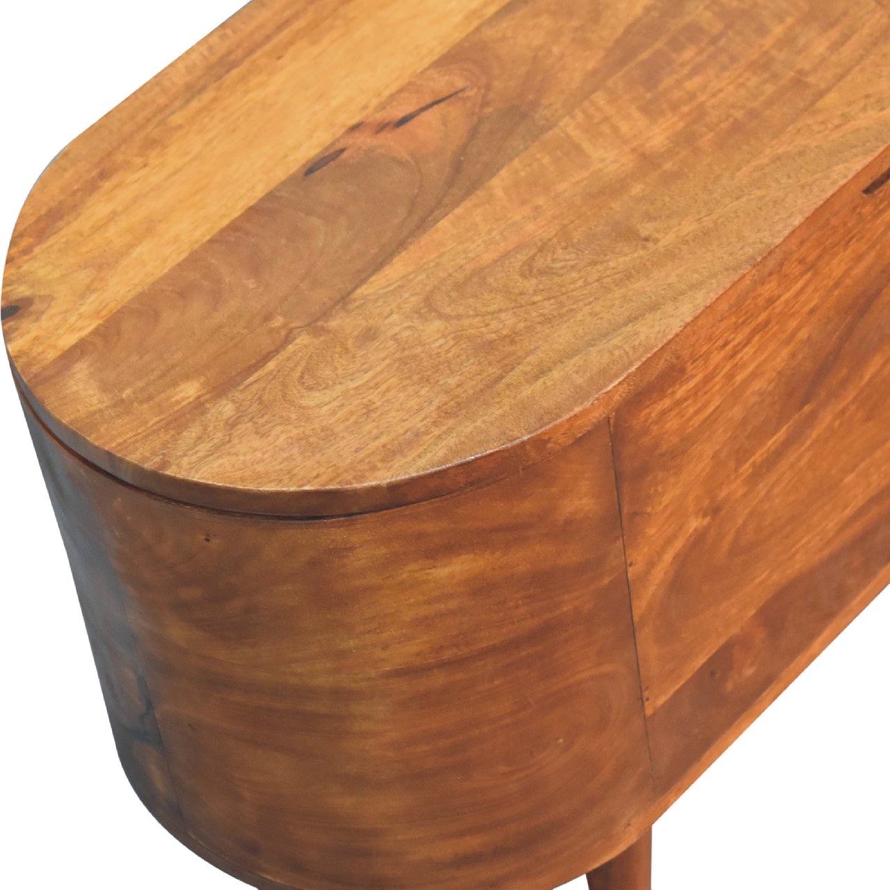 Chestnut Rounded Lid up Blanket Box