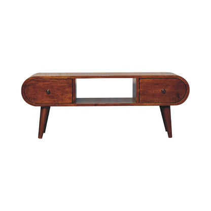 Roswell Chestnut Circular TV Unit