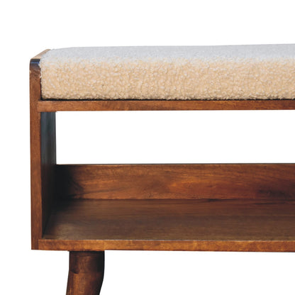 Juniper Boucle Nordic Storage Bench